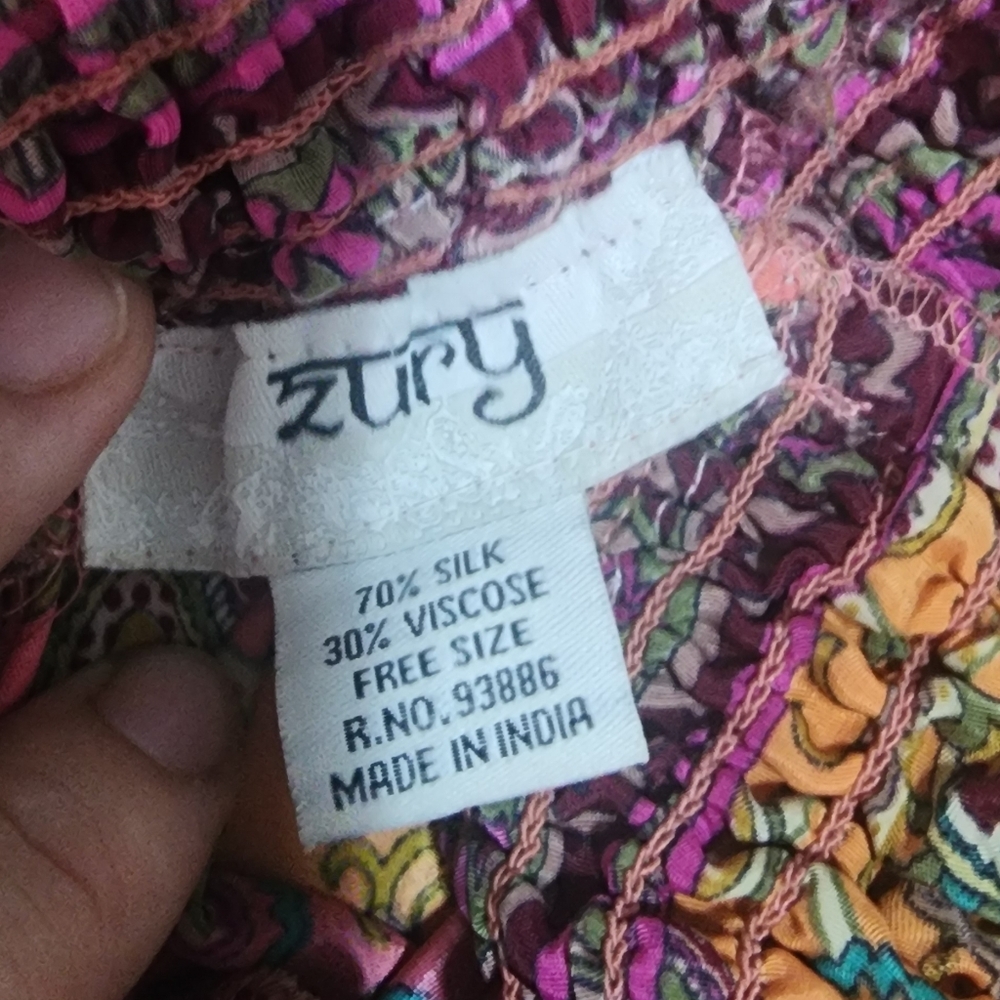 Zury Boho Paisley Silk-Blend Dress – Free Size – Made in India - Picture 2 of 10